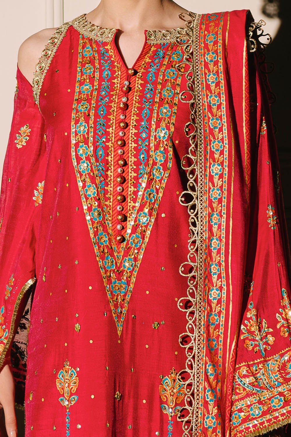 Gul Ahmed | Festive Eid 25 |FE-52093 M Pinkish Orange Paper Cotton