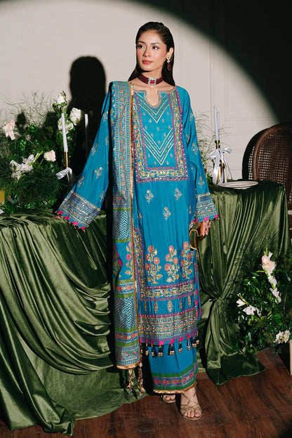 Gul Ahmed | Festive Eid 25 | FE-52094 S Peacock Blue Paper Cotton