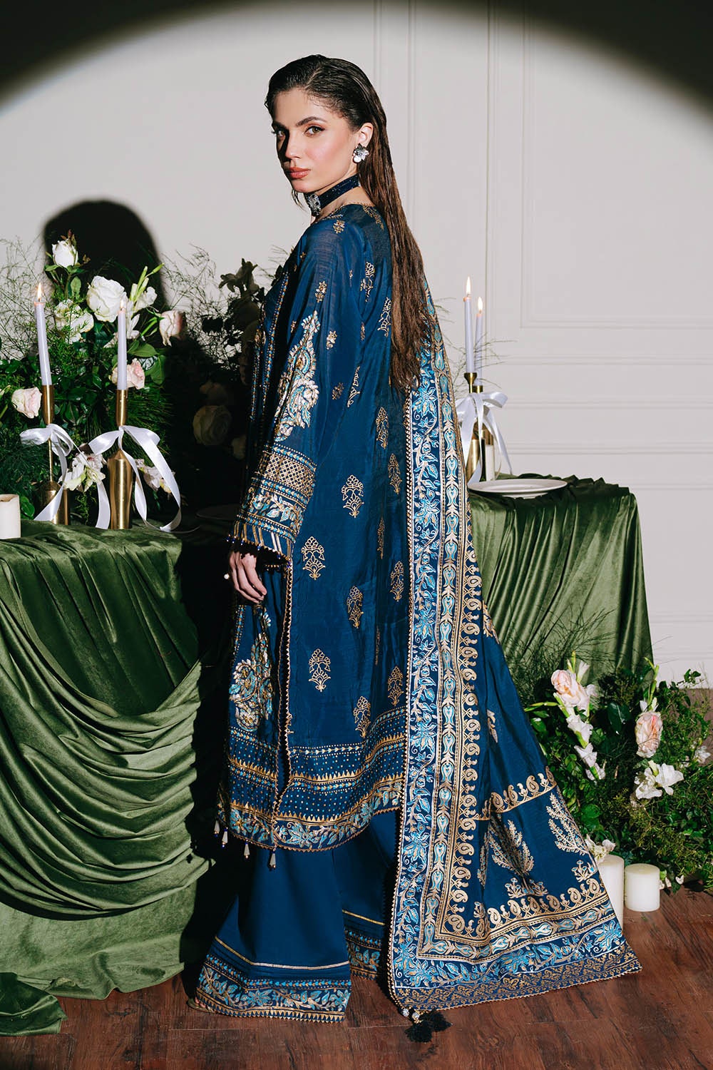 Gul Ahmed | Festive Eid 25 | FE-52095 S Cobalt Blue Paper Cotton