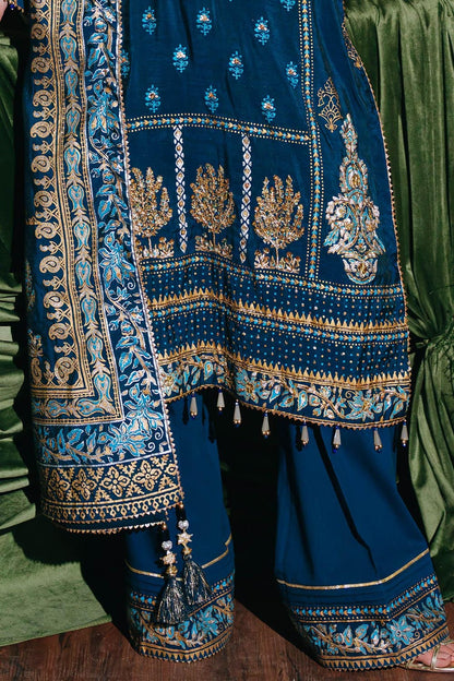 Gul Ahmed | Festive Eid 25 | FE-52095 M Cobalt Blue Paper Cotton