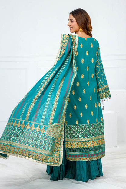 Gul Ahmed | Festive Eid 25 | FE-52096 M Dark Teal Paper Cotton