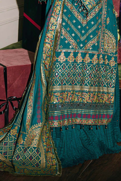 Gul Ahmed | Festive Eid 25 | FE-52096 XL Dark Teal Paper Cotton