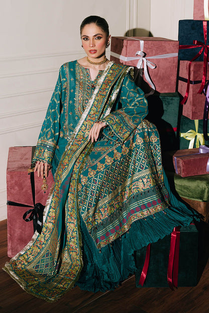 Gul Ahmed | Festive Eid 25 | FE-52096 XS Dark Teal Paper Cotton