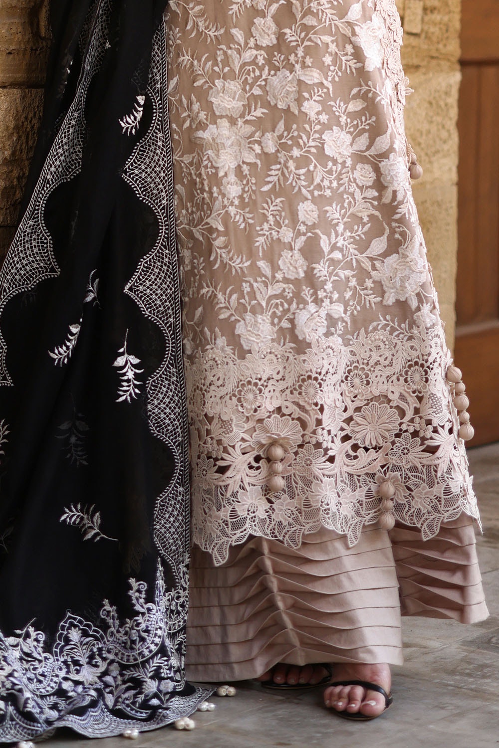 Gul Ahmed | Festive Eid 25 | FE-52099 L Pale Brown Net
