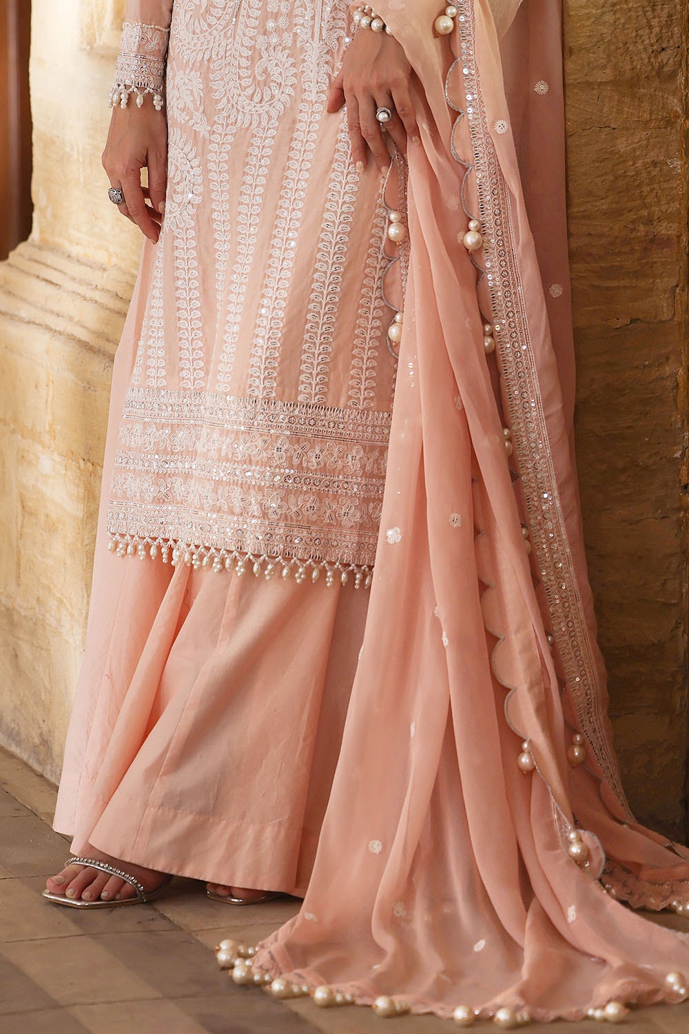 Gul Ahmed | Festive Eid 25 | FE-52107 L Pale Peach Lawn
