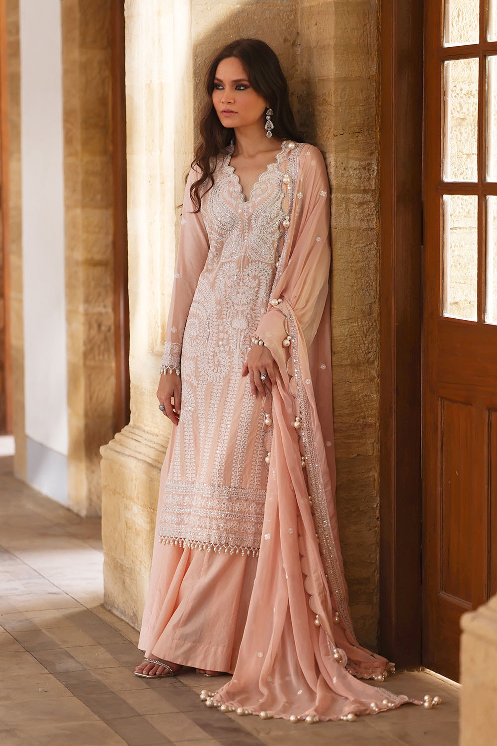 Gul Ahmed | Festive Eid 25 | FE-52107 M Pale Peach Lawn