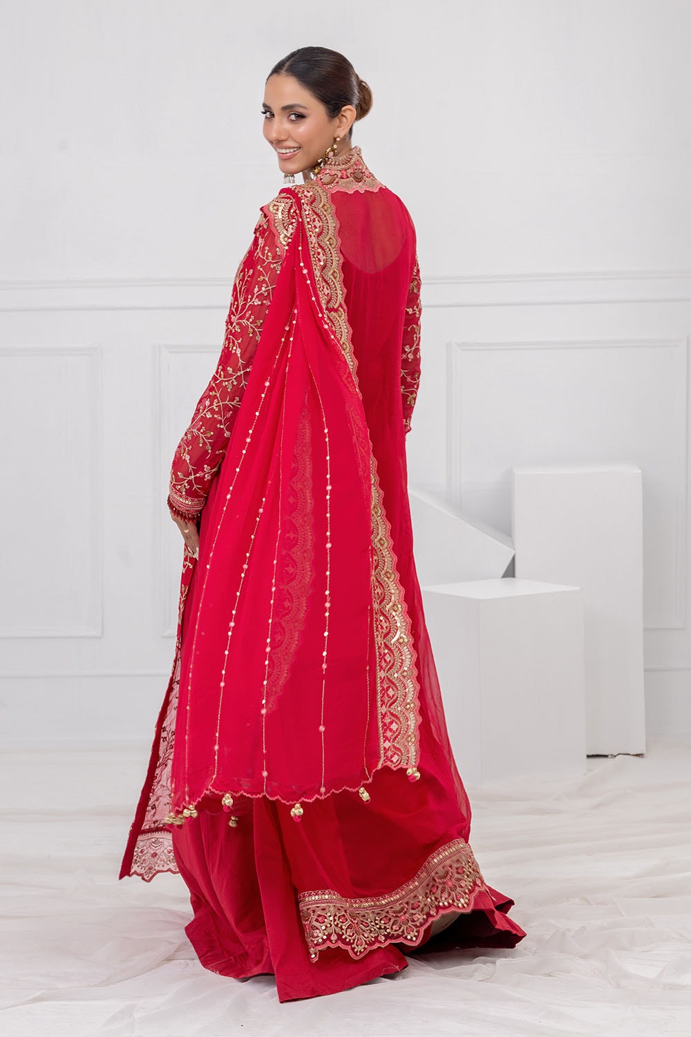 Gul Ahmed | Festive Eid 25 | FE-52131 S Red Chiffon