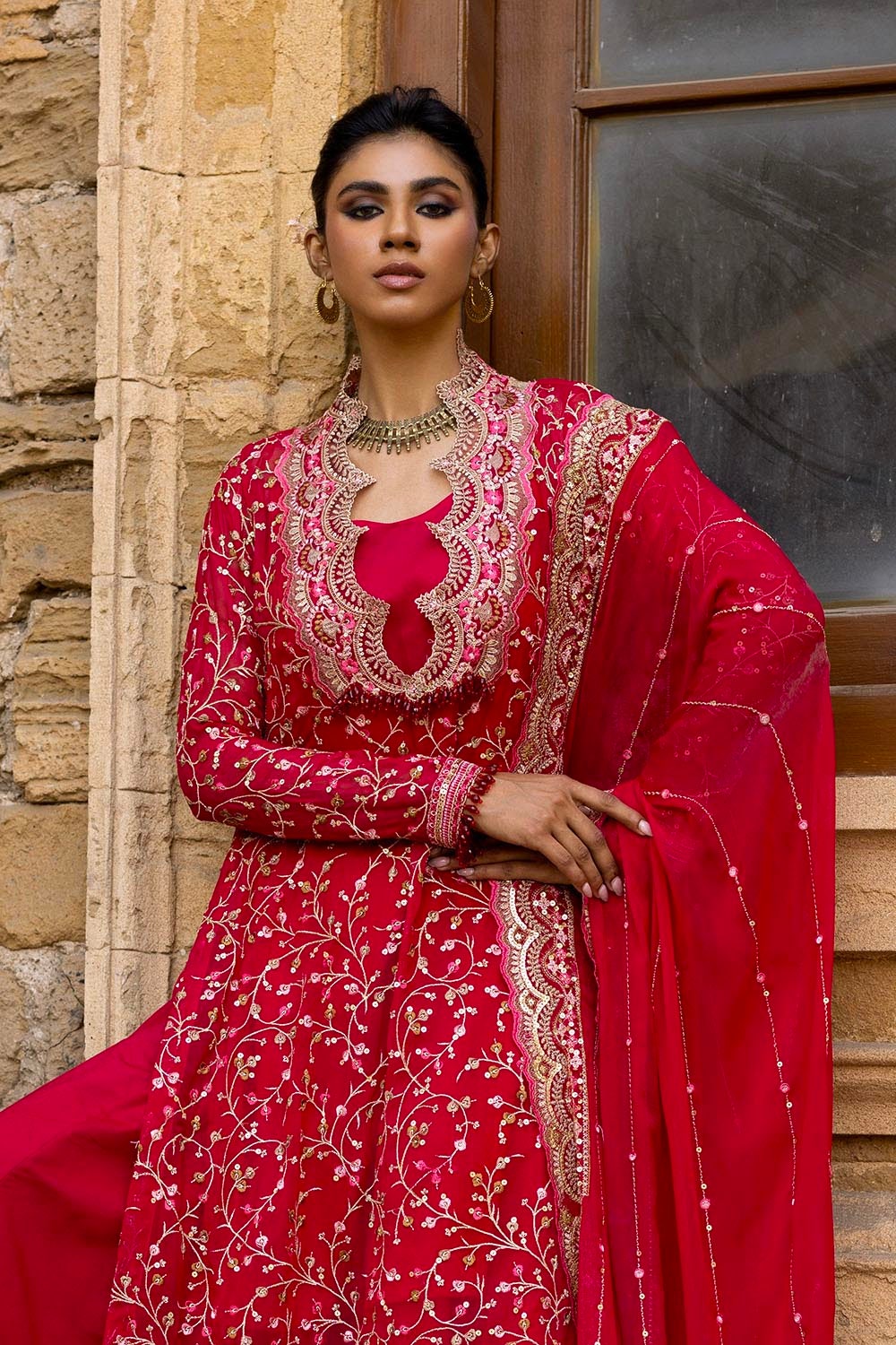 Gul Ahmed | Festive Eid 25 | FE-52131 L Red Chiffon