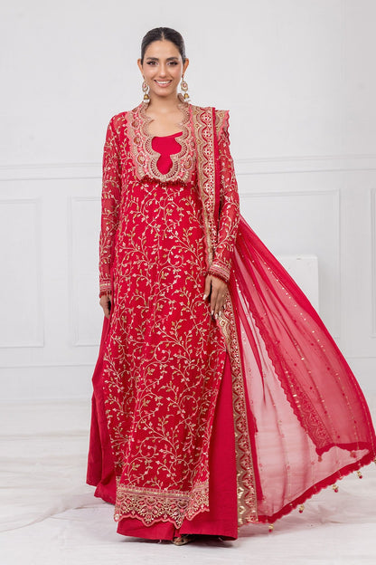 Gul Ahmed | Festive Eid 25 | FE-52131 XS Red Chiffon