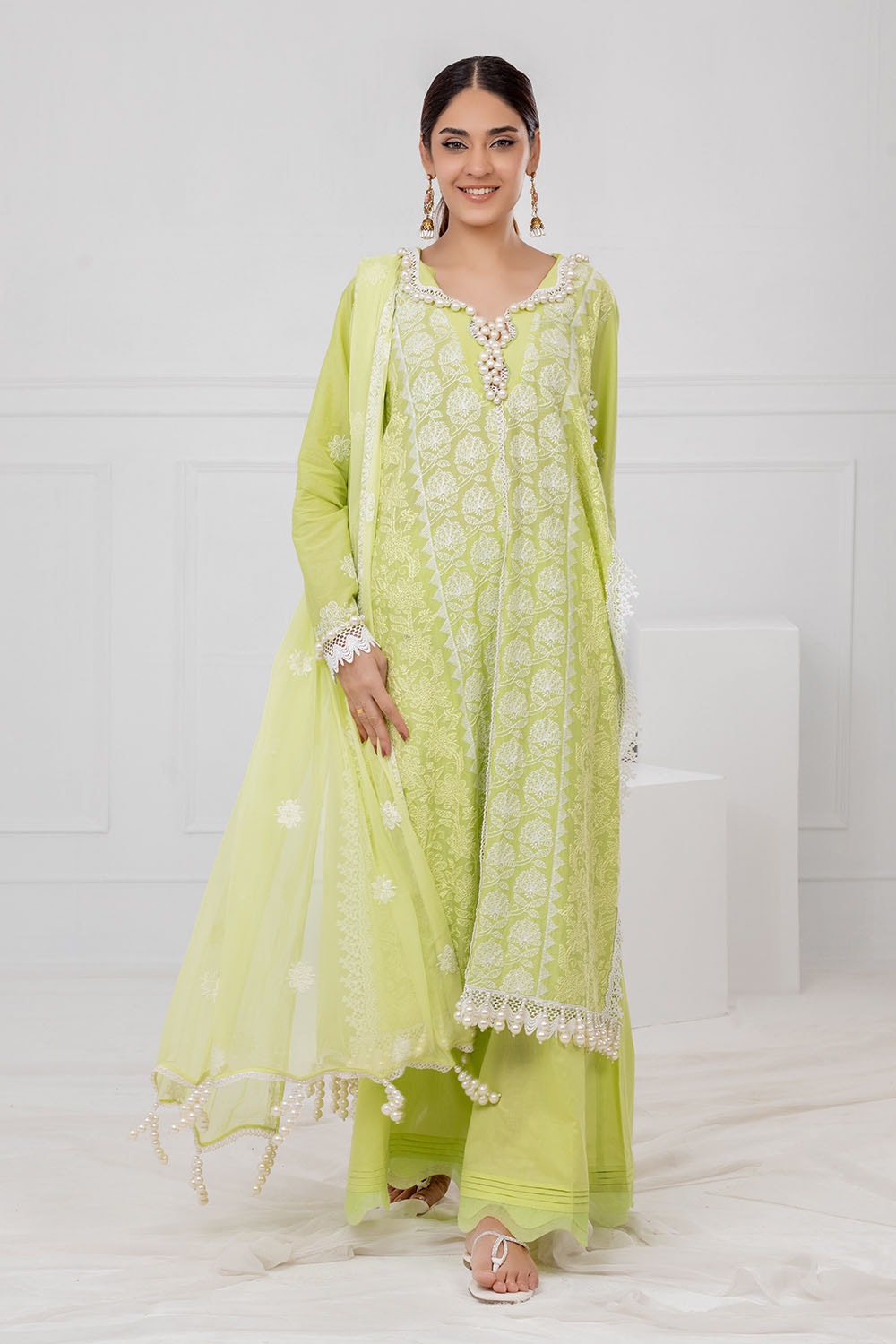 Gul Ahmed | Festive Eid 25 | FE-52142 XS Mint Green Lawn