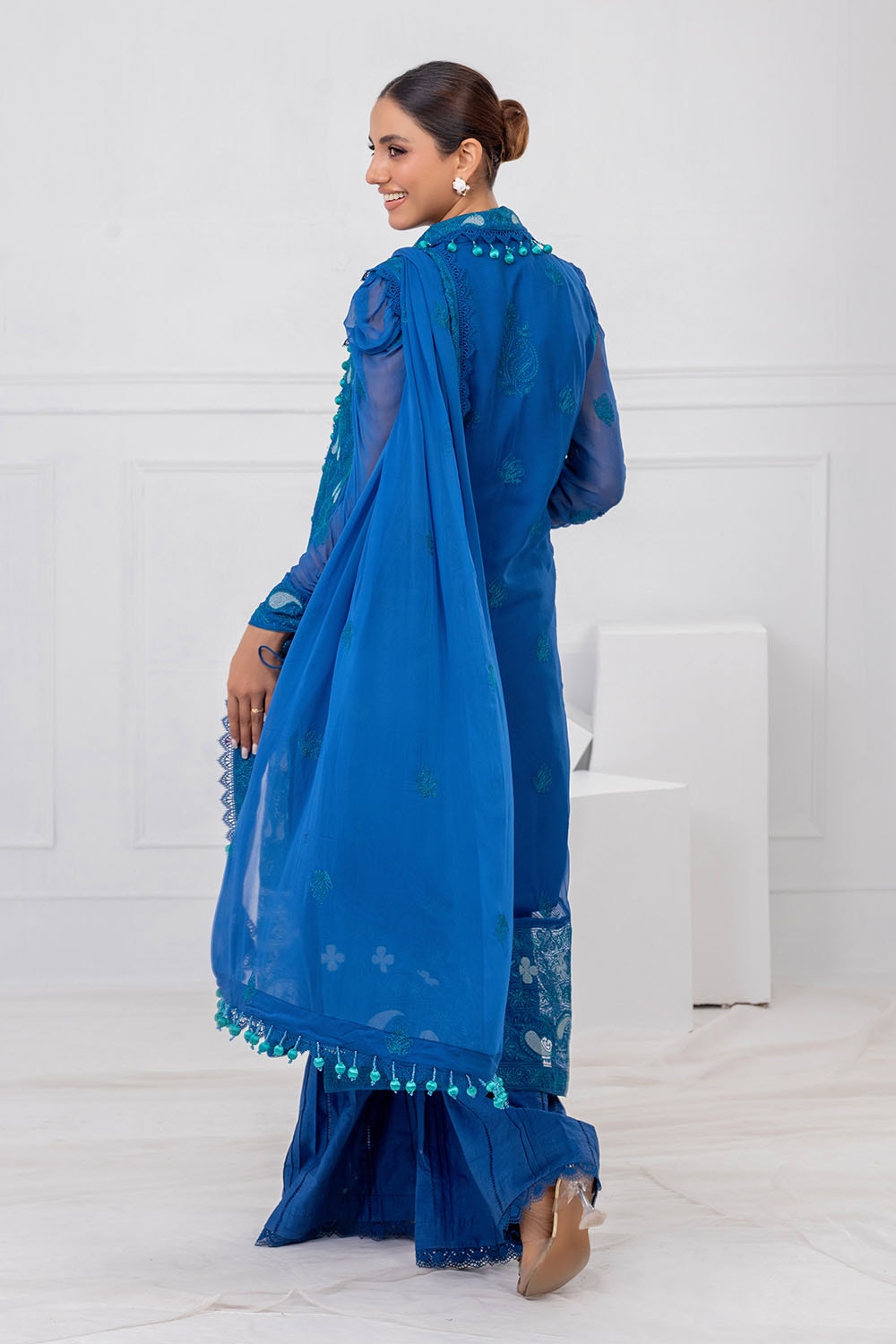 Gul Ahmed | Festive Eid 25 | FE-52143 S Cobalt Blue Chiffon