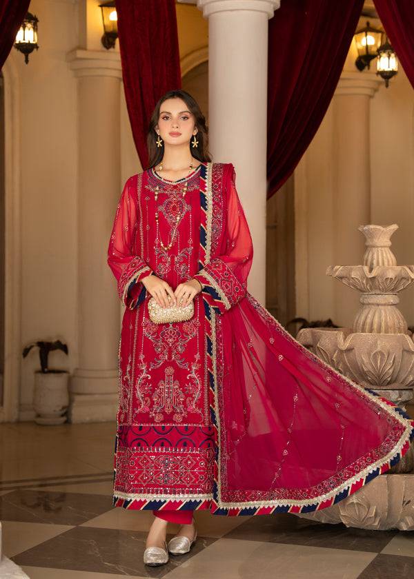 Strawberry | Rimjhim Chiffon Collection | FLS-RJ-007 - Pakistani Designer Dress - by Strawberry | Type: Formal - 100% Original at Saira Sultan