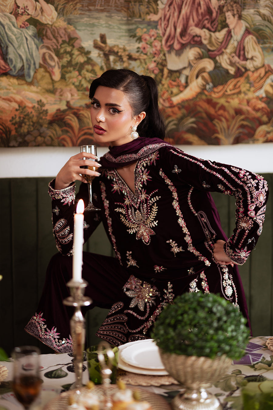 Saira Rizwan | Velvet Pret 25 | SHABNAM-SRVP25-05 by Saira Rizwan - Designer Dress - Type : Ladies Clothes - Available at Saira Sultan - 100% Original 