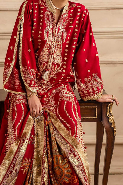Gul Ahmed | Festive Eid 25 | PM-52044 Custom Size Haute Red Lawn