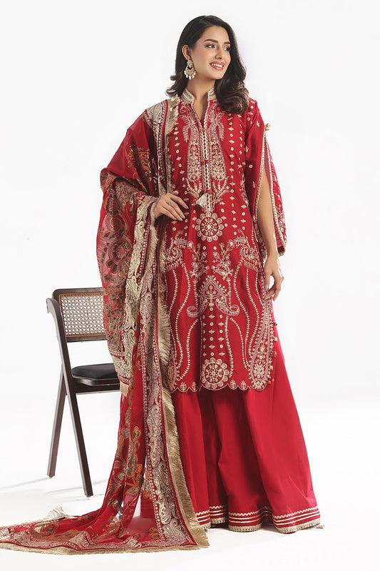 Gul Ahmed | Festive Eid 25 | PM-52044 XS Haute Red Lawn
