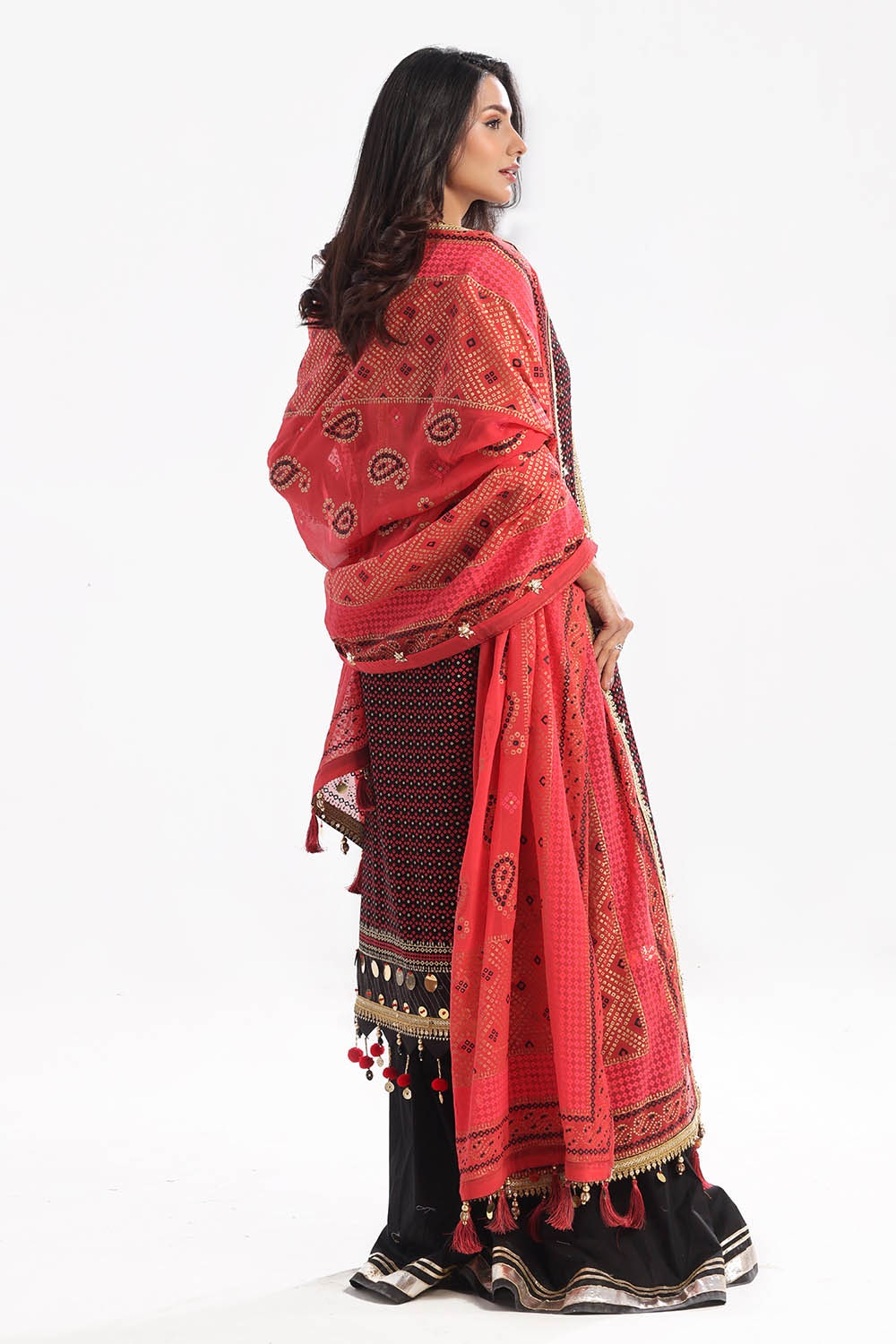 Gul Ahmed | Chunri Lawn 25 | BM-52017 S Black Chiffon