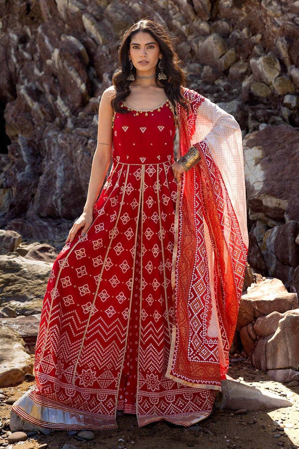 Gul Ahmed | Chunri Lawn 25 | CL-52442 M Red Lawn