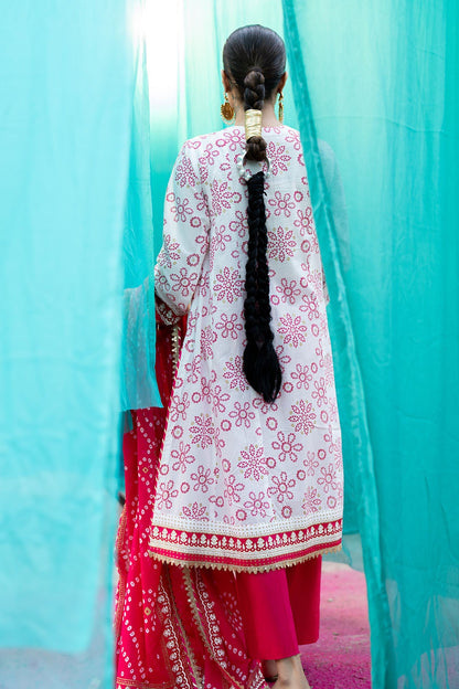 Gul Ahmed | Chunri Lawn 25 | CL-52411 A S White Lawn
