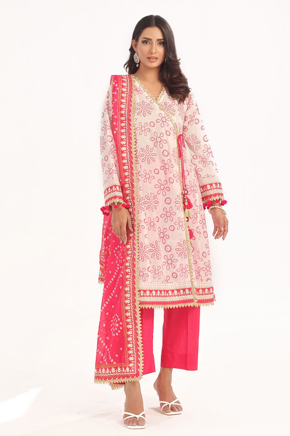 Gul Ahmed | Chunri Lawn 25 | CL-52411 A XS White Lawn