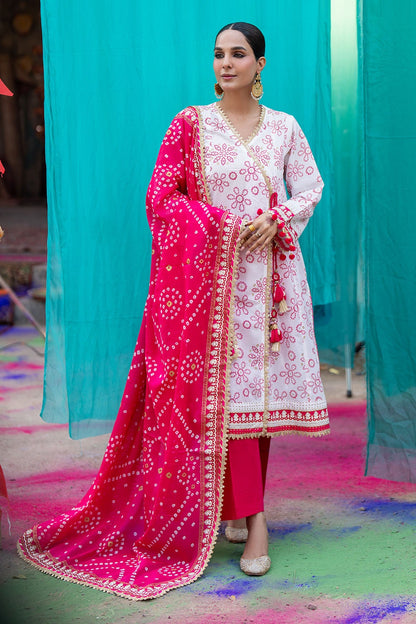 Gul Ahmed | Chunri Lawn 25 | CL-52411 A L White Lawn