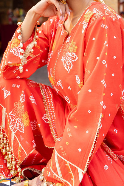 Gul Ahmed | Chunri Lawn 25 | CL-52177 B M Pinkish Orange Lawn