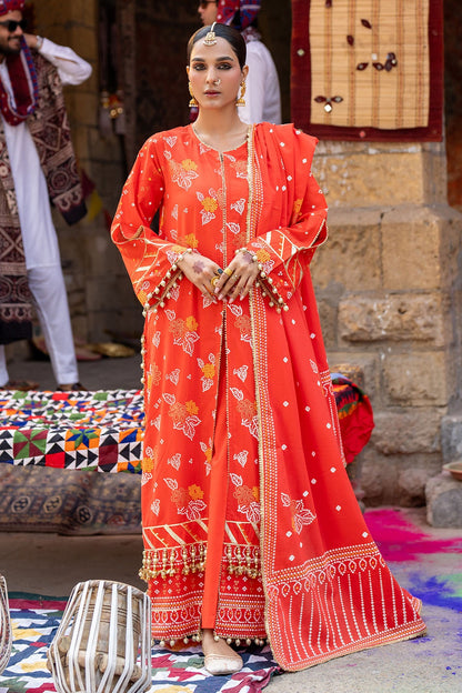 Gul Ahmed | Chunri Lawn 25 | CL-52177 B XL Pinkish Orange Lawn