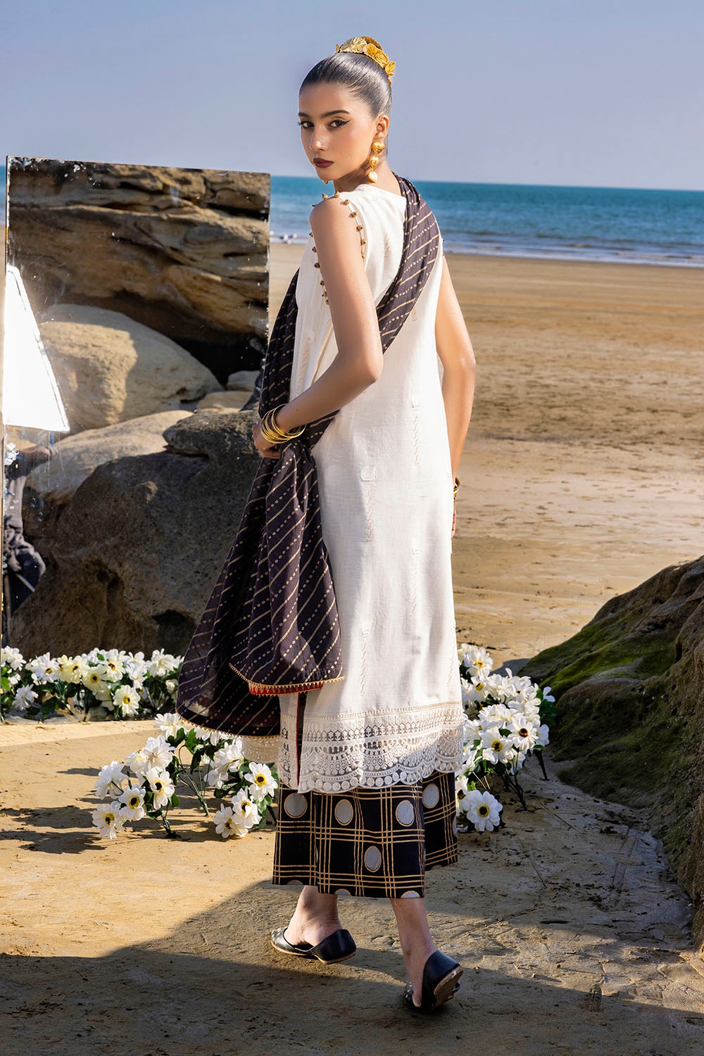Gul Ahmed | Taara 25 | MJ-42052 S White Jacquard