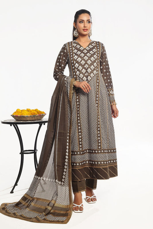 Gul Ahmed | Chunri Lawn 25 | CL-52401 B XS Brown Lawn