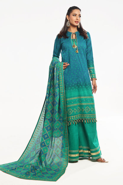 Gul Ahmed | Chunri Lawn 25 | CL-52410 A XS Sea Green Lawn