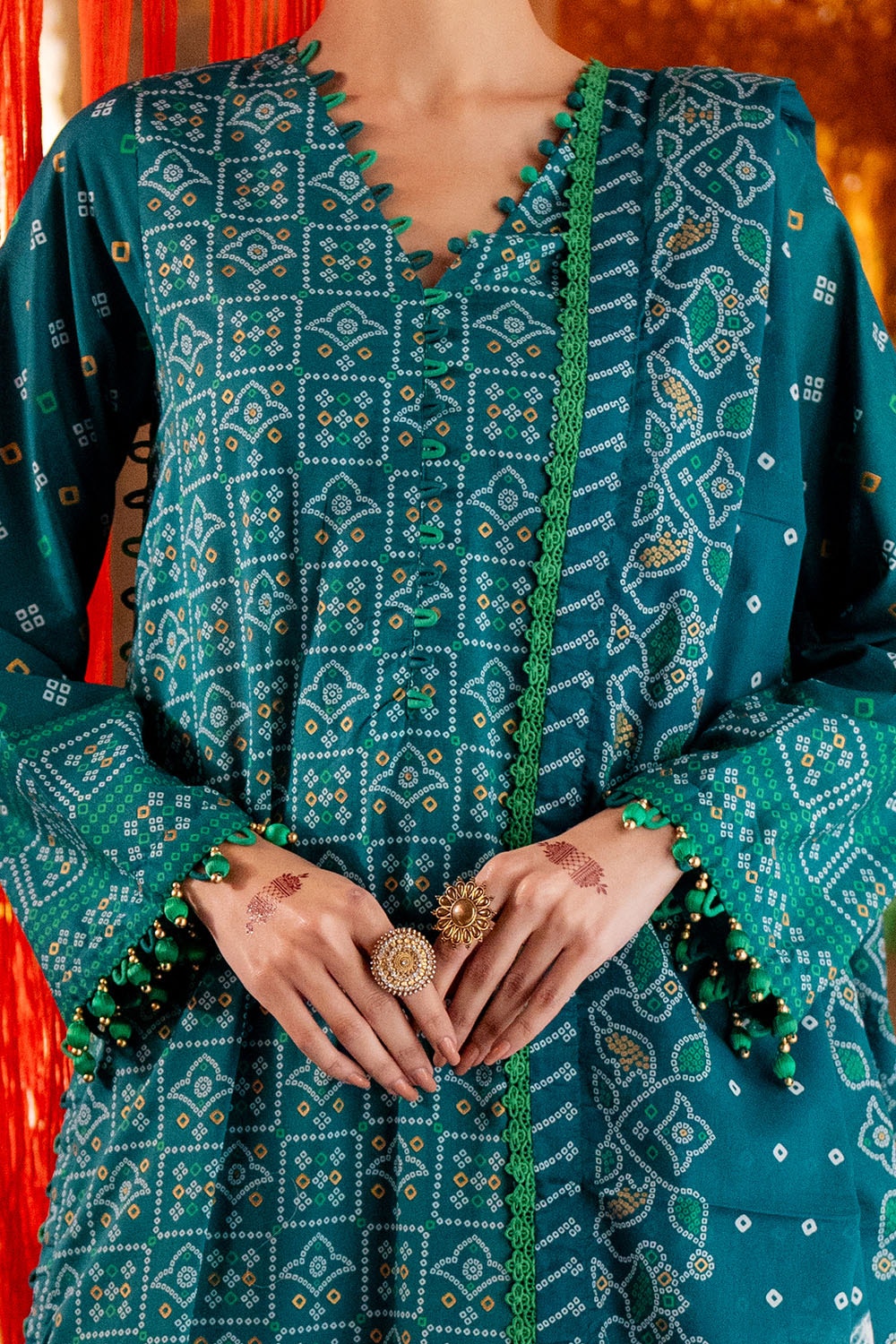 Gul Ahmed | Chunri Lawn 25 | CL-52484 A M Sea Green Lawn