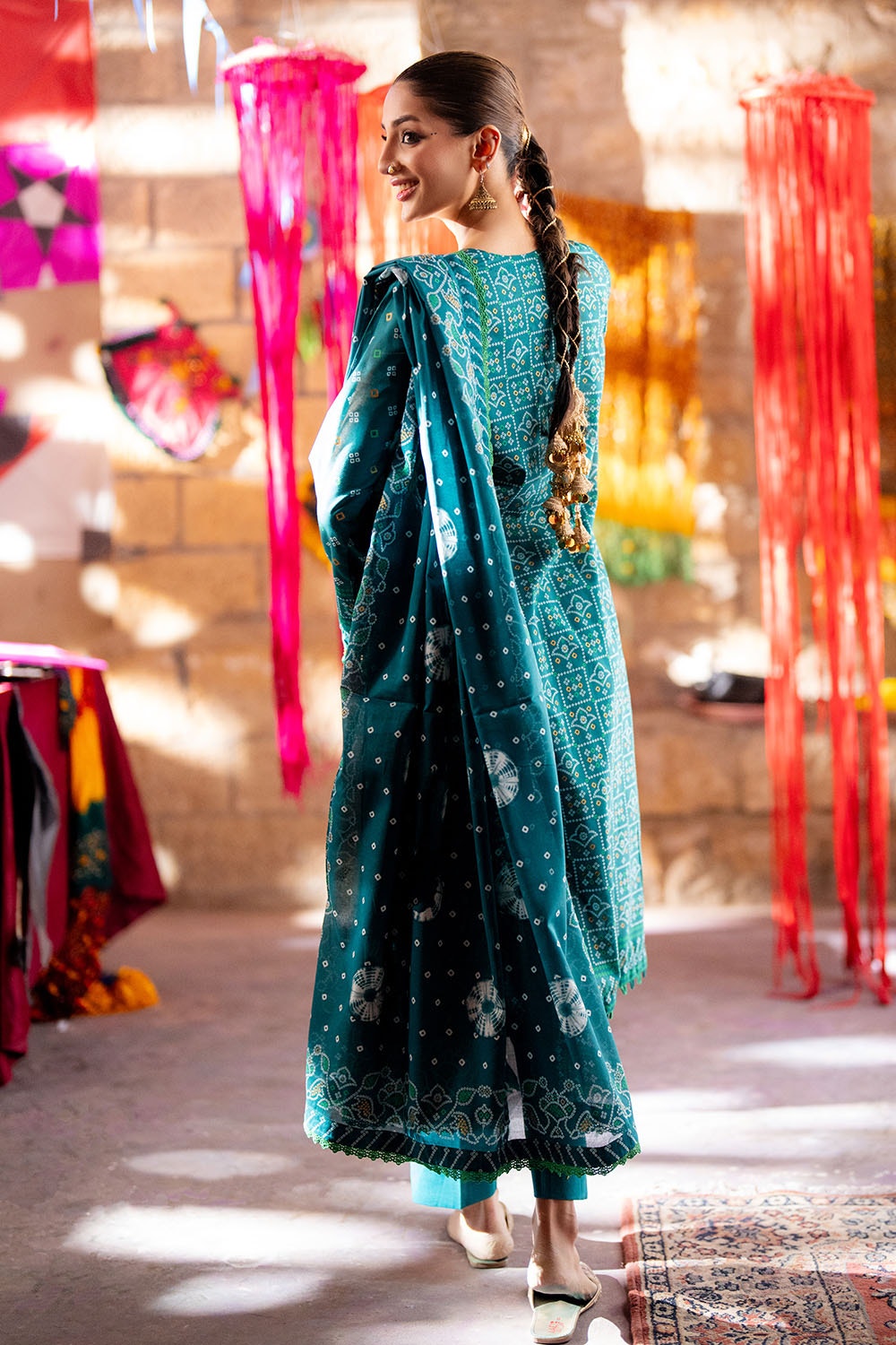 Gul Ahmed | Chunri Lawn 25 | CL-52484 A S Sea Green Lawn