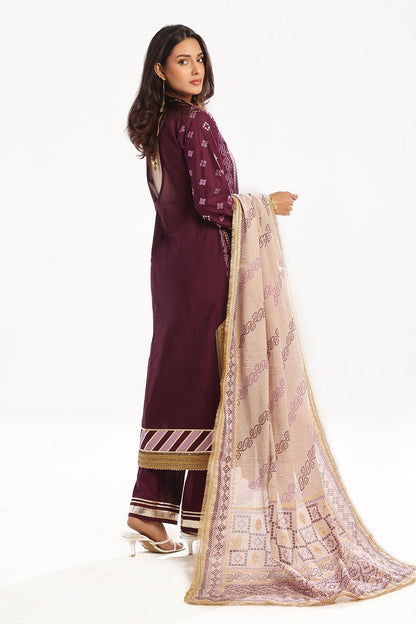 Gul Ahmed | Chunri Lawn 25 | CL-52413 S Plum Lawn