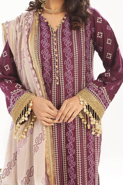 Gul Ahmed | Chunri Lawn 25 | CL-52413 M Plum Lawn