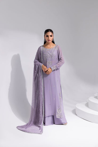 Amani | Aira Festive Wear | ZARIN Gota Embellished Georgette Shirt with Wide-Leg Pants & Mukesh Dupatta - Pakistani Designer Dress - by Amani - Type : Ladies Clothes - 100% Original at Saira Sultan