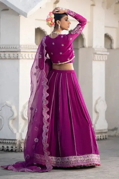 Ittehad | Dilruba Wedding Formals | ESDR77-SUT-PUP - Pakistani Designer Dress - by Ittehad | Type: Bridal - 100% Original at Saira Sultan