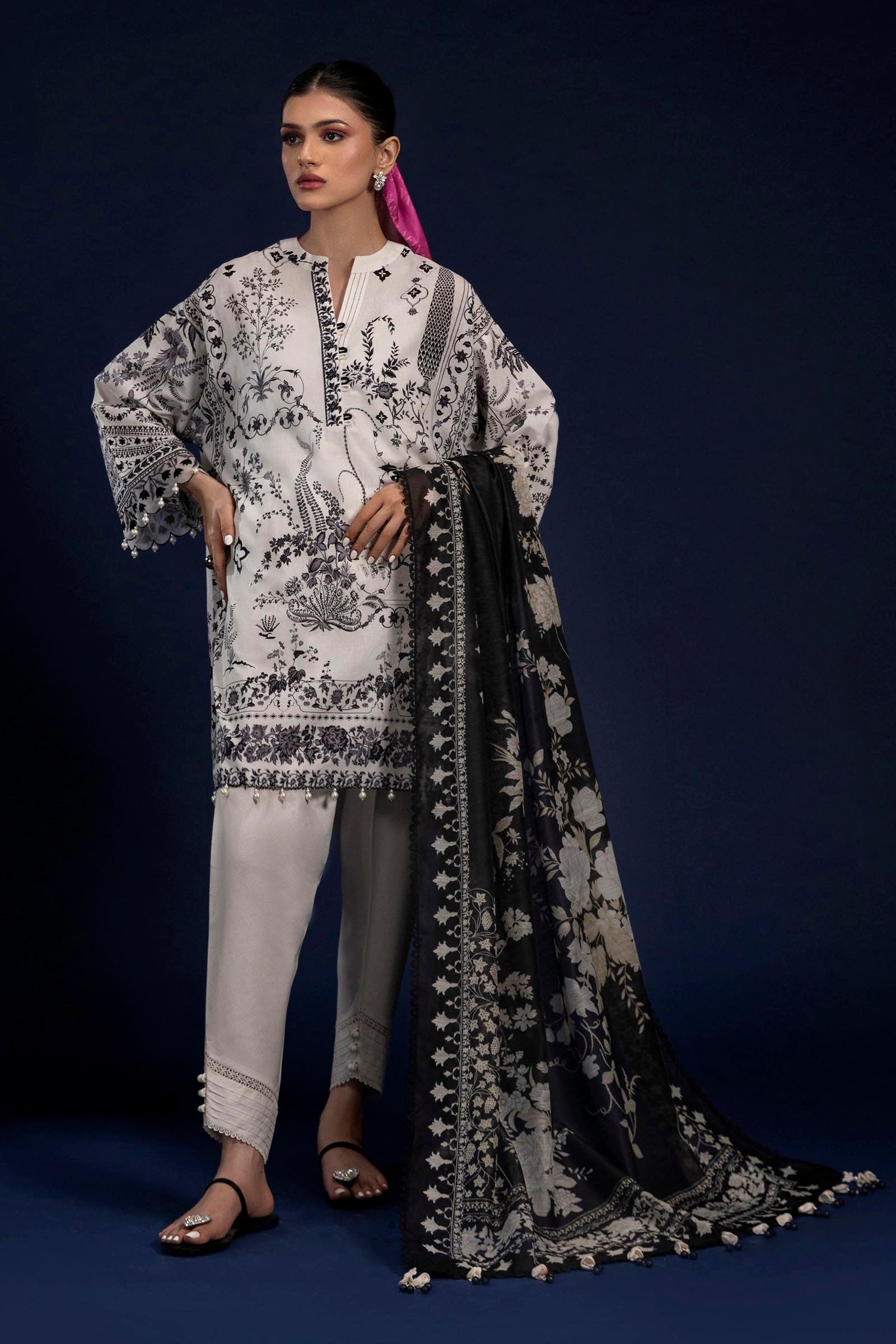 Sana Safinaz | Mahay Spring 25 | A-16 XS White Lawn
