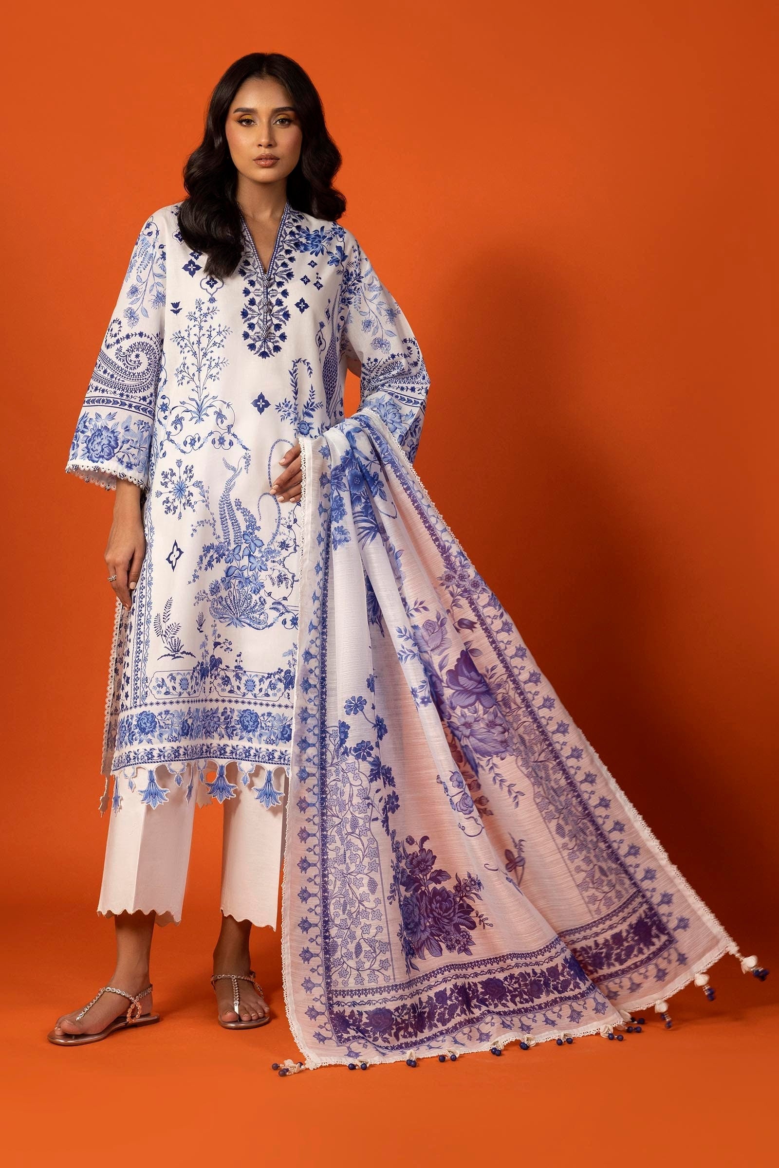 Sana Safinaz | Mahay Spring 25 | A-15 XS Ivory Lawn