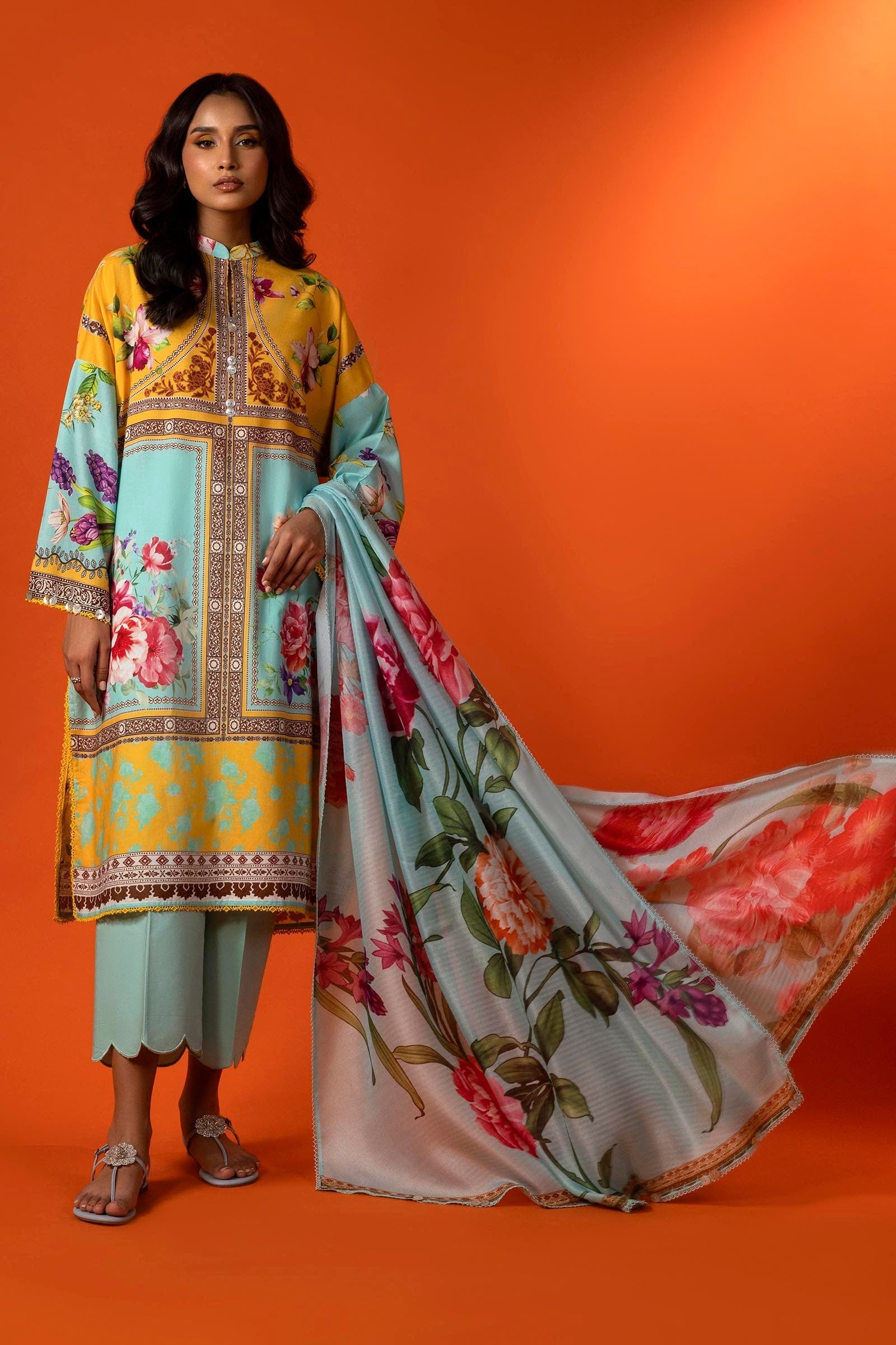 Sana Safinaz | Mahay Spring 25 | A-12 XS Sky Blue Lawn