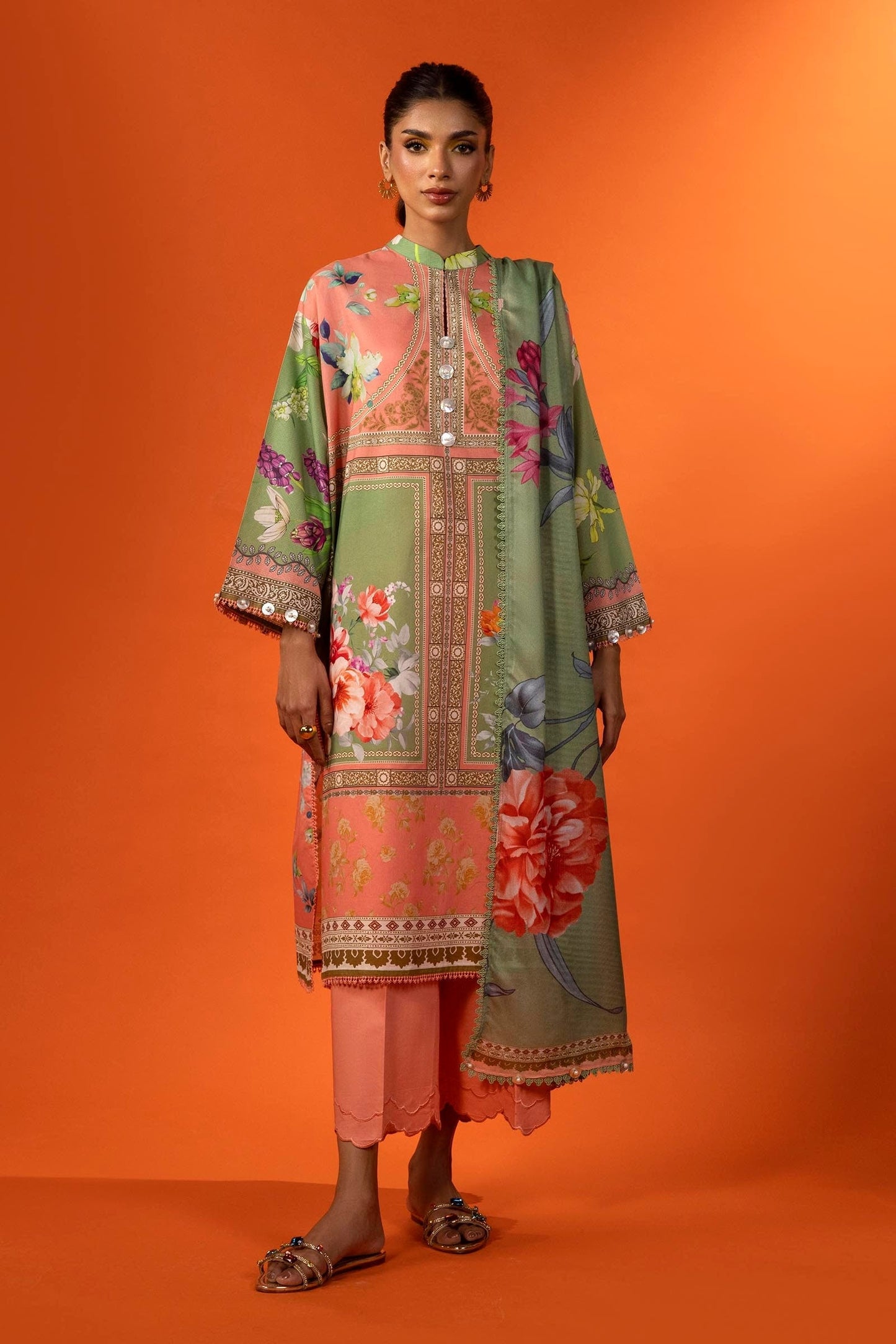 Sana Safinaz | Mahay Spring 25 | A-11 M Mint Green Lawn