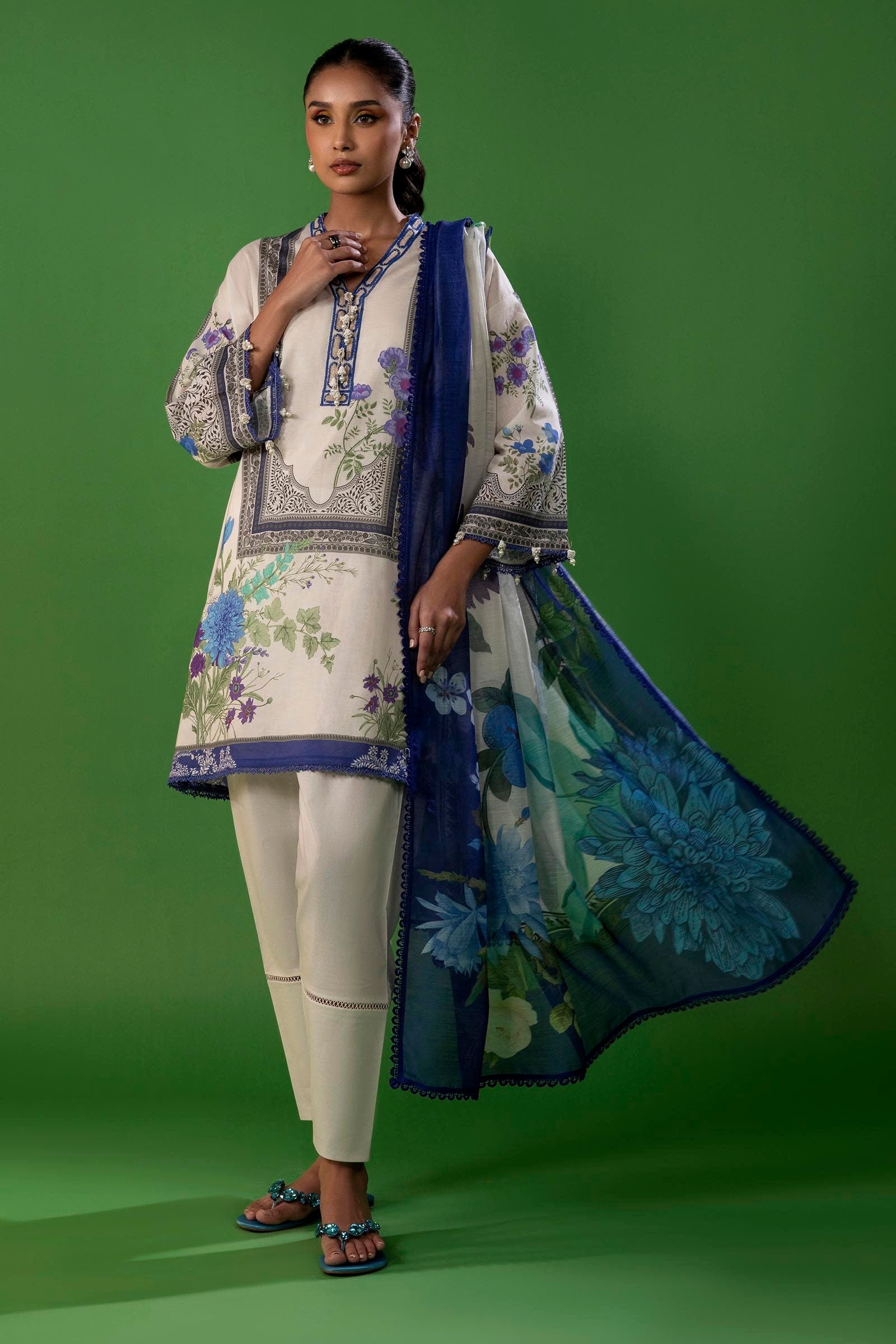 Sana Safinaz | Mahay Spring 25 | A-10 XS Ivory Lawn