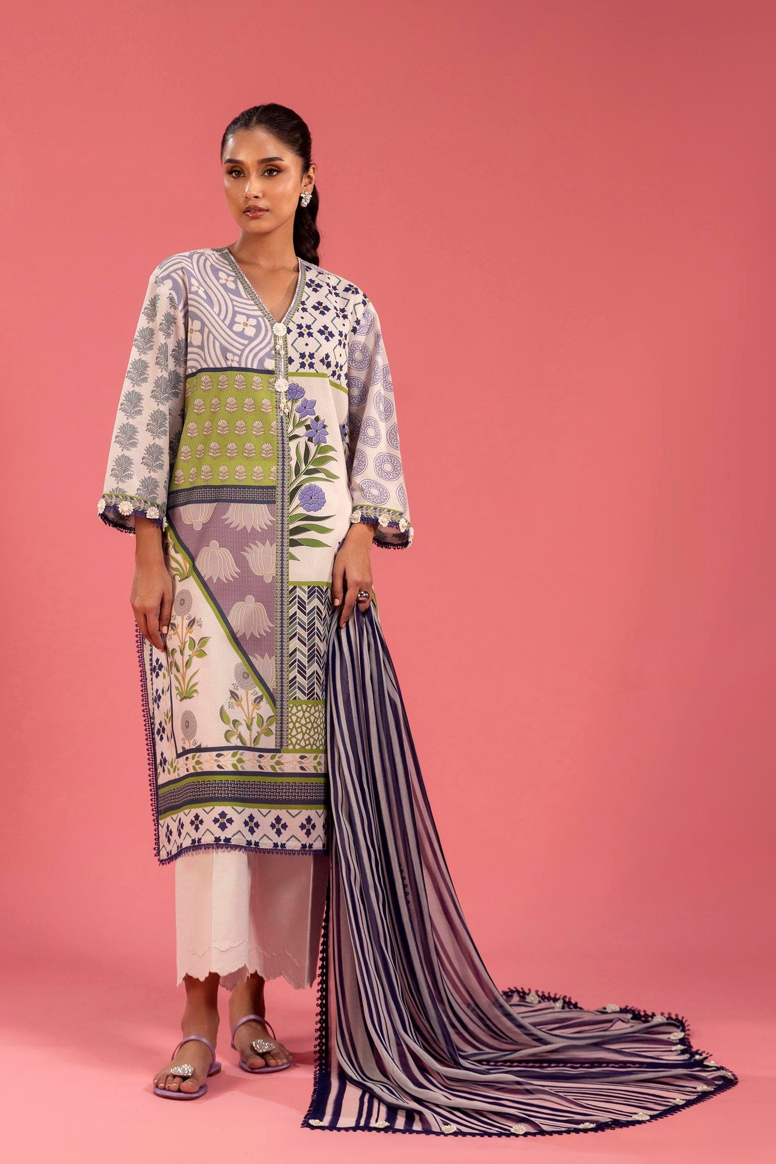 Sana Safinaz | Mahay Spring 25 | A-06 XS Ivory Lawn
