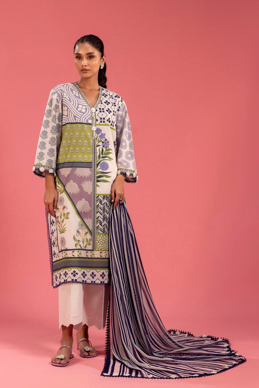 Sana Safinaz | Mahay Spring 25 | A-06 XS Ivory Lawn