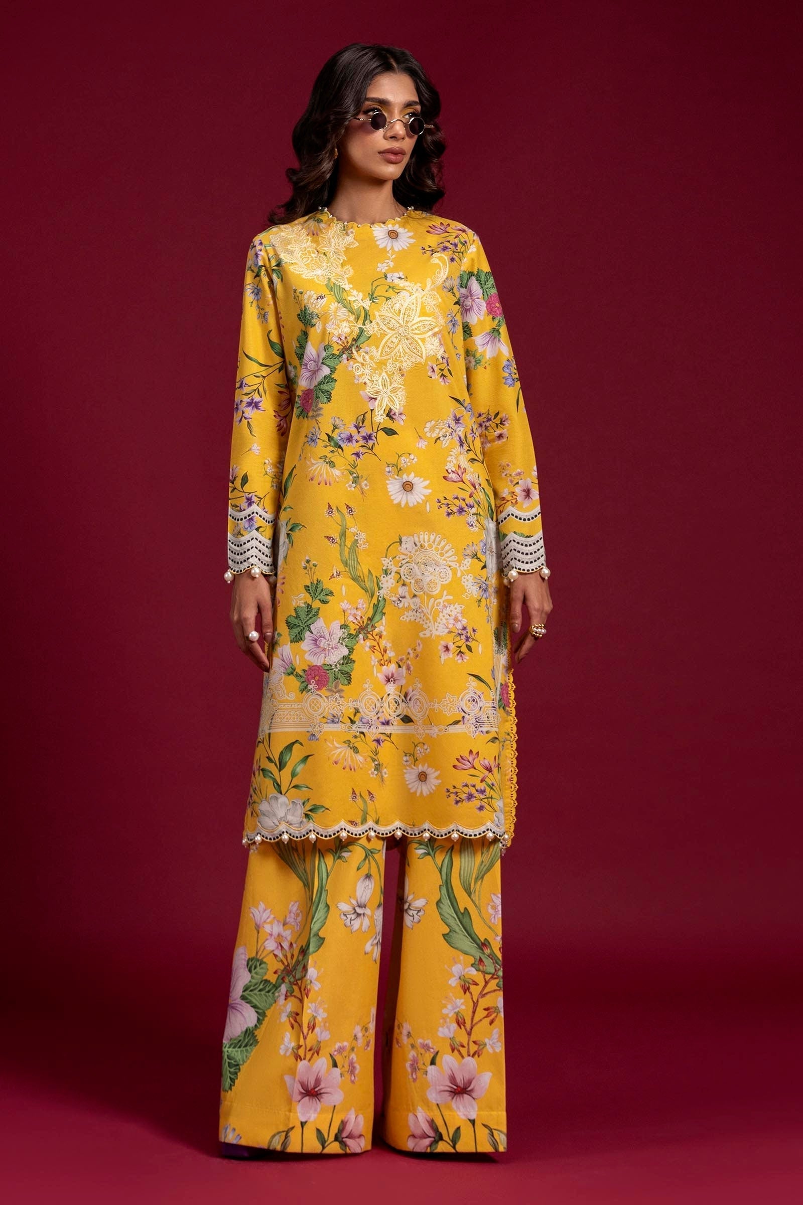 Sana Safinaz | Mahay Spring 25 | A-02 M Lawn Yellow