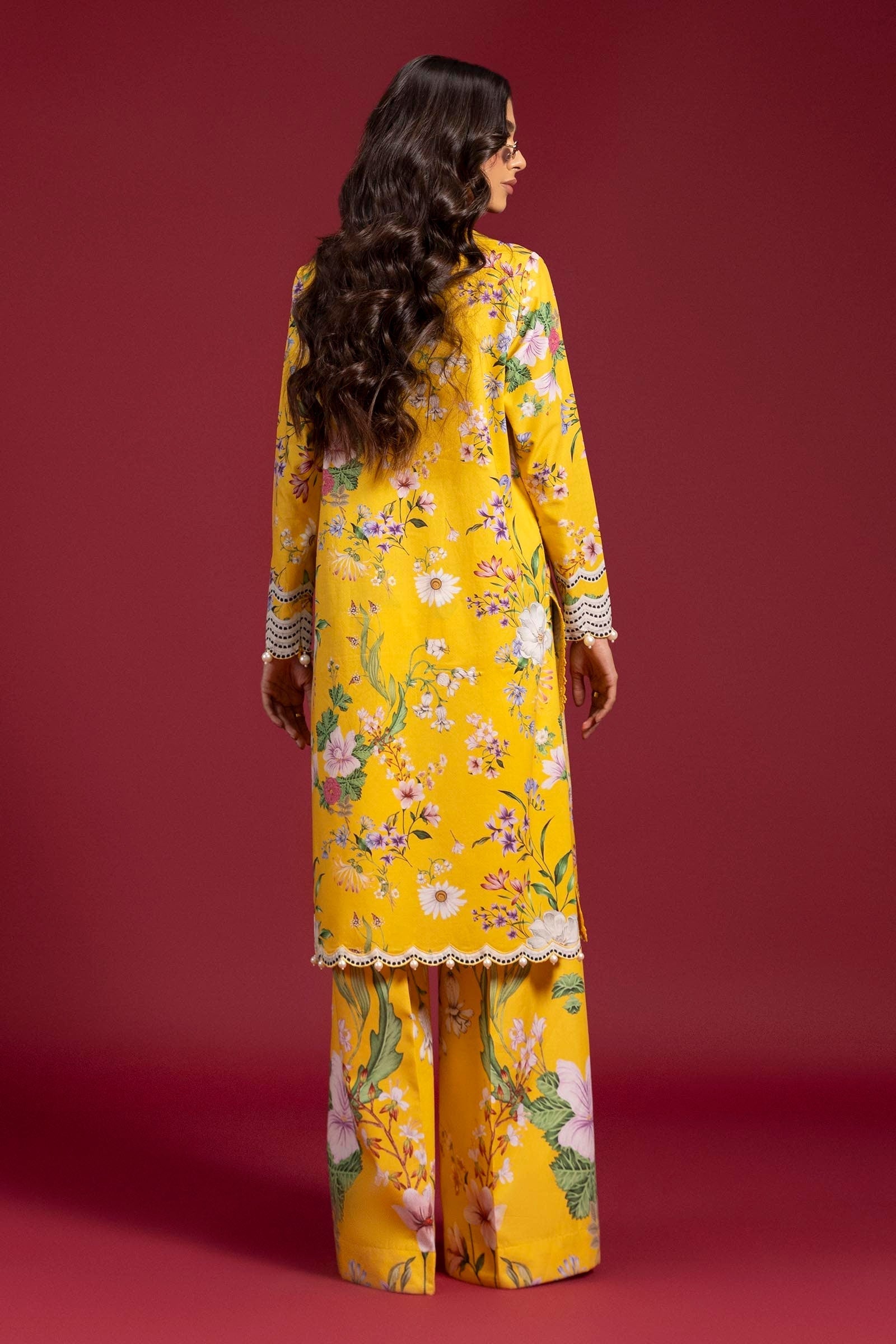 Sana Safinaz | Mahay Spring 25 | A-02 S Lawn Yellow