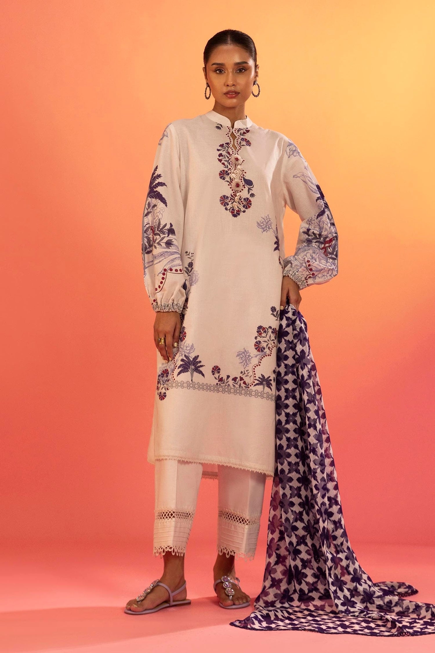 Sana Safinaz | Mahay Summer 25 | 001A XS Off White Lawn