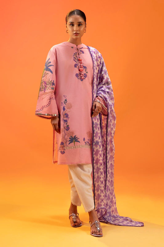 Sana Safinaz | Mahay Summer 25 | 001B XS Salmon Pink Lawn
