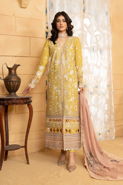 Hemstitch | Summer Luxury Lawn 24 | Lime - Pakistani Designer Dress - by Hemstitch | Type: Luxury - 100% Original at Saira Sultan
