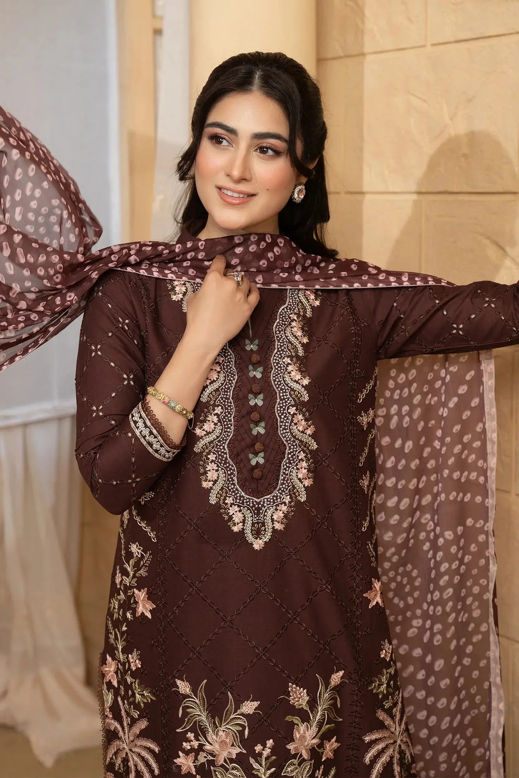 Hemstitch | Summer Luxury Lawn 24 | Mulberry - Pakistani Designer Dress - by Hemstitch | Type: Luxury - 100% Original at Saira Sultan