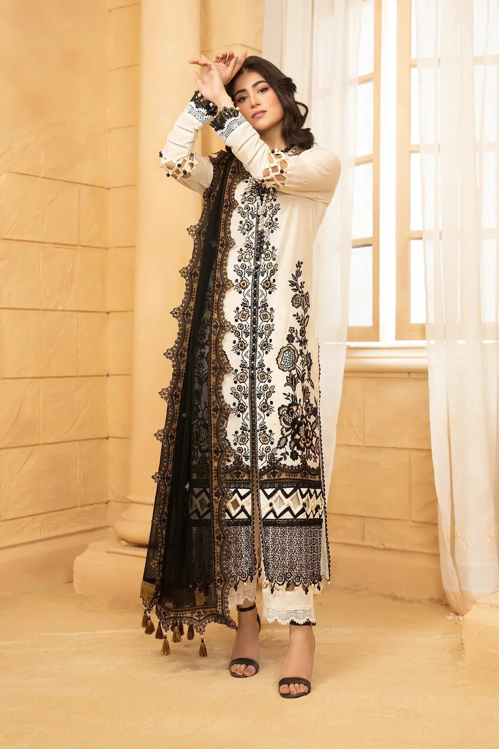 Hemstitch | Summer Luxury Lawn 24 | Prestige - Pakistani Designer Dress - by Hemstitch | Type:  - 100% Original at Saira Sultan