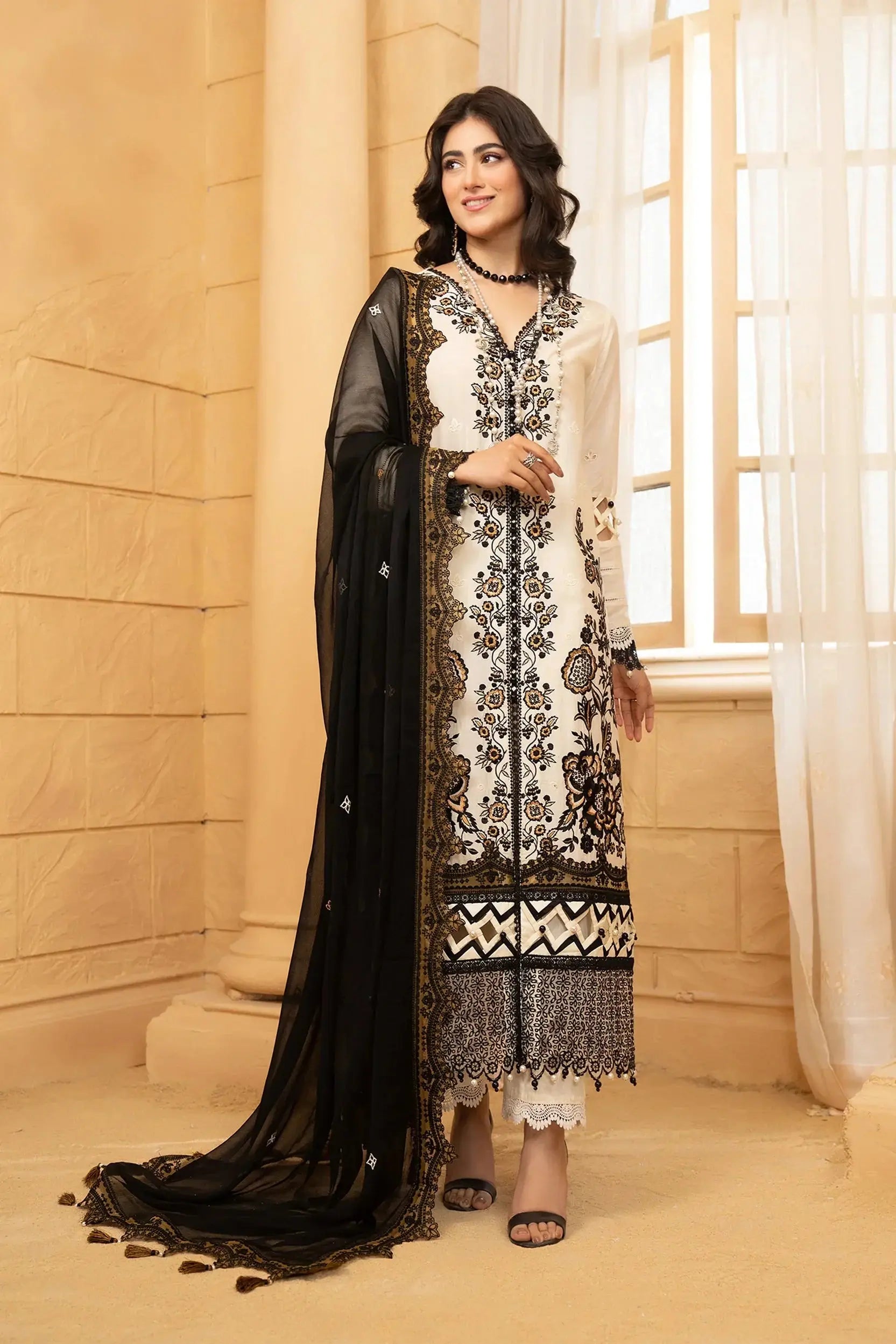 Hemstitch | Summer Luxury Lawn 24 | Prestige - Pakistani Designer Dress - by Hemstitch | Type:  - 100% Original at Saira Sultan